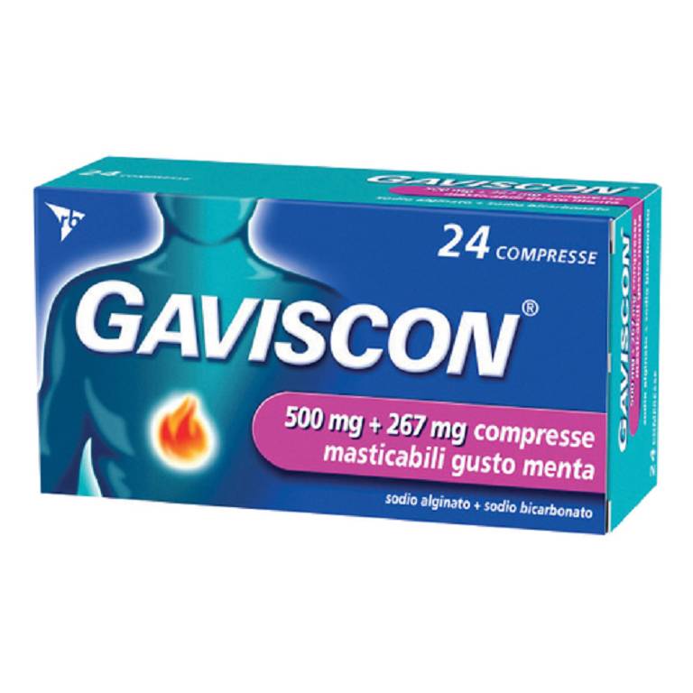 GAVISCON 24CPR MENTA 500+267MG